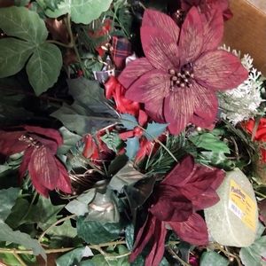 Assorted fake winter flowers for crafting